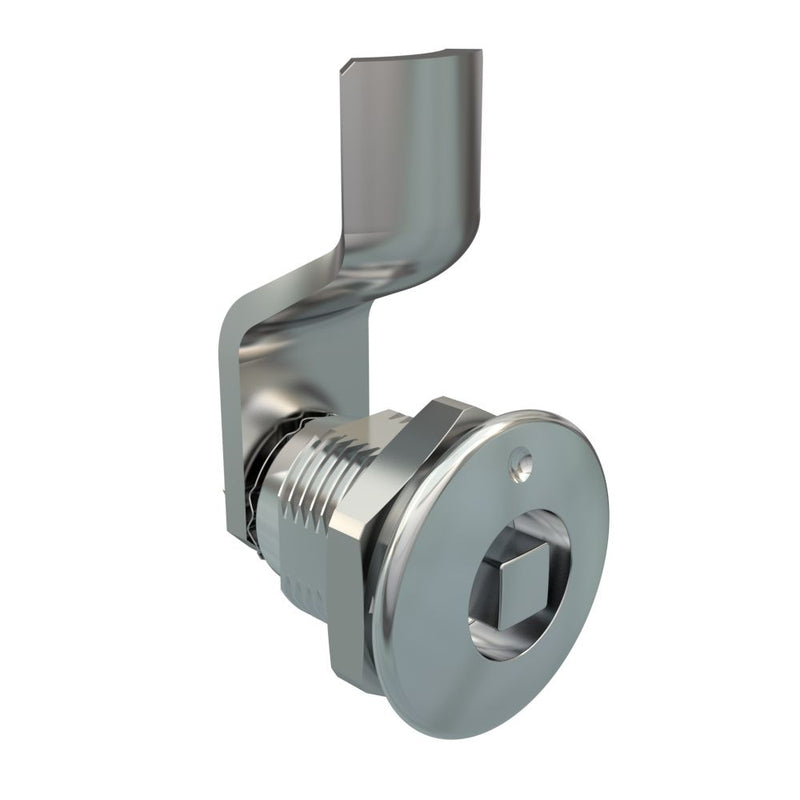 SOUTHCO Quarter-Turn Cam Latch, 7 mm Square Recess, 6mm (.24 in) Grip, Not Sealed, Zinc Alloy, Chrome Plated, Bright [E5-2-041-000]