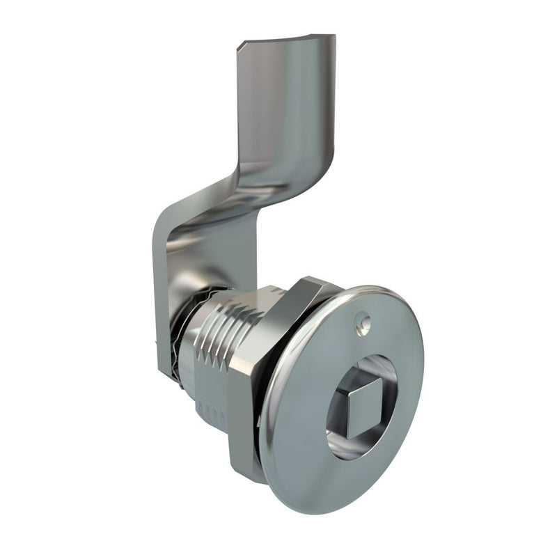 SOUTHCO Quarter-Turn Cam Latch, 7 mm Square Recess, 6mm (.24 in) Grip, Sealed, Zinc Alloy, Chrome Plated, Bright [E5-2-041-001]