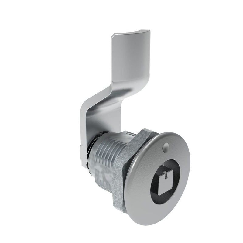 SOUTHCO Quarter-Turn Cam Latch, 7 mm Square Recess, 8mm (.31 in) Grip, Sealed, Zinc Alloy, Chrome Plated, Bright [E5-2-041-011]
