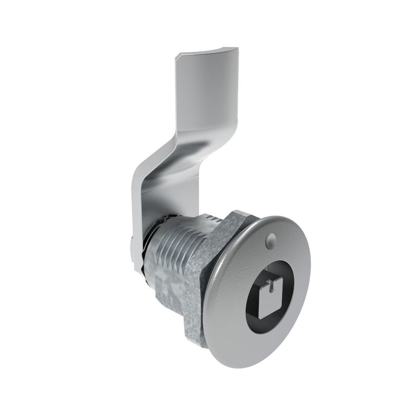 SOUTHCO Quarter-Turn Cam Latch, 7 mm Square Recess, 10mm (.39 in) Grip, Sealed, Zinc Alloy, Chrome Plated, Bright [E5-2-041-021]