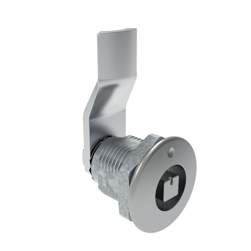 SOUTHCO Quarter-Turn Cam Latch, 7 mm Square Recess, 16mm (.63 in) Grip, Not Sealed, Zinc Alloy, Chrome Plated, Bright [E5-2-041-050]