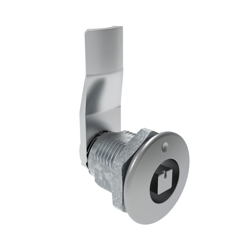 SOUTHCO Quarter-Turn Cam Latch, 7 mm Square Recess, 20mm (.79 in) Grip, Sealed, Zinc Alloy, Chrome Plated, Bright [E5-2-041-071]