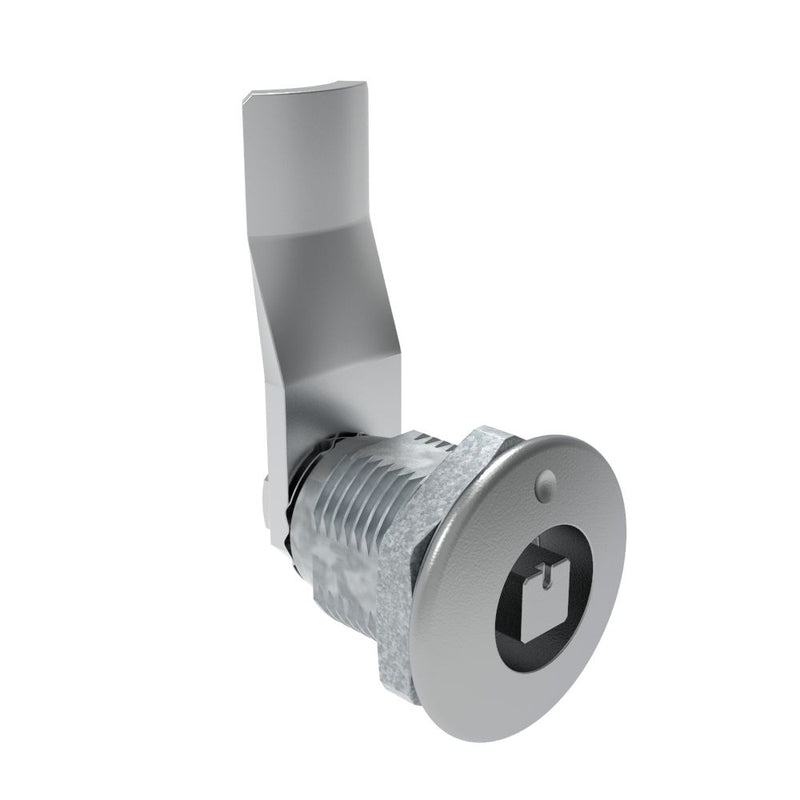 SOUTHCO Quarter-Turn Cam Latch, 7 mm Square Recess, 26mm (1.02 in) Grip, Not Sealed, Zinc Alloy, Chrome Plated, Bright [E5-2-041-100]