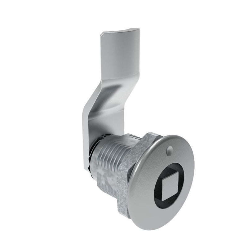 SOUTHCO Quarter-Turn Cam Latch, 8 mm Square, 14mm (.55 in) Grip, Not Sealed, Zinc Alloy, Chrome Plated, Bright [E5-2-051-040]
