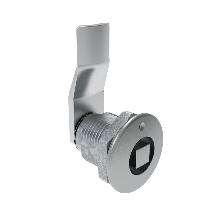 SOUTHCO Quarter-Turn Cam Latch, 8 mm Square, 18mm (.71 in) Grip, Not Sealed, Zinc Alloy, Chrome Plated, Bright [E5-2-051-060]