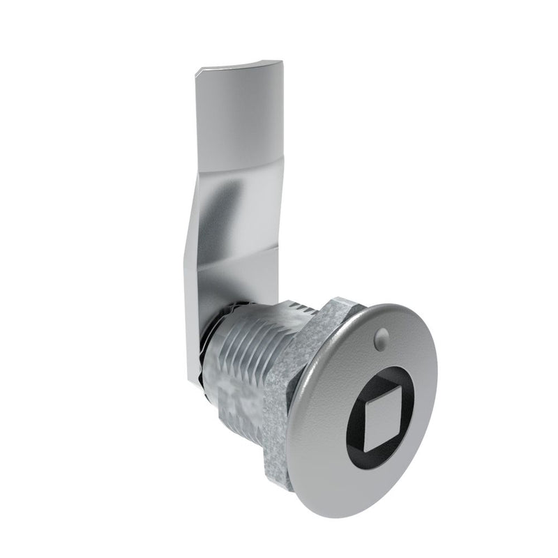 SOUTHCO Quarter-Turn Cam Latch, 8 mm Square, 20mm (.79 in) Grip, Not Sealed, Zinc Alloy, Chrome Plated, Bright [E5-2-051-070]