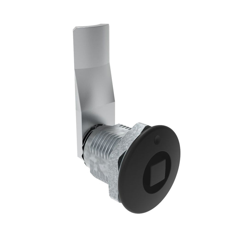 SOUTHCO Quarter-Turn Cam Latch, 8 mm Square, 24mm (.94 in) Grip, Not Sealed, Zinc Alloy, Powder Coat, Black [E5-2-055-090]