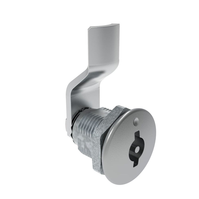 SOUTHCO Quarter-Turn Cam Latch, 3 mm Double Bitted Recess, 10mm (.39 in) Grip, Sealed, Zinc Alloy, Chrome Plated, Bright [E5-2-061-021]