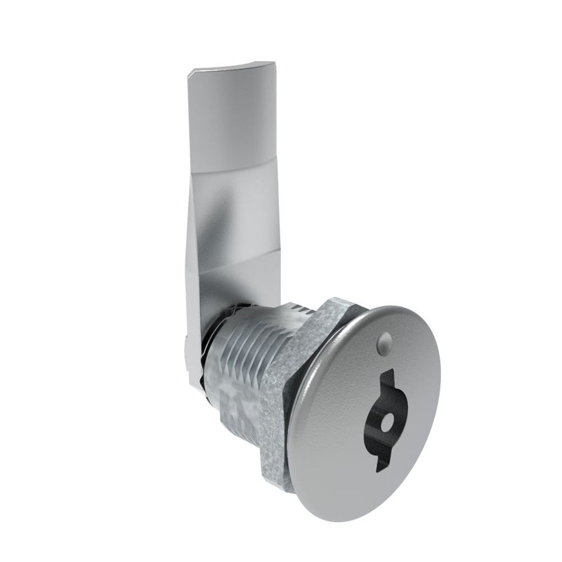 SOUTHCO Quarter-Turn Cam Latch, 3 mm Double Bitted Recess, 22mm (.87 in) Grip, Sealed, Zinc Alloy, Chrome Plated, Bright [E5-2-061-081]