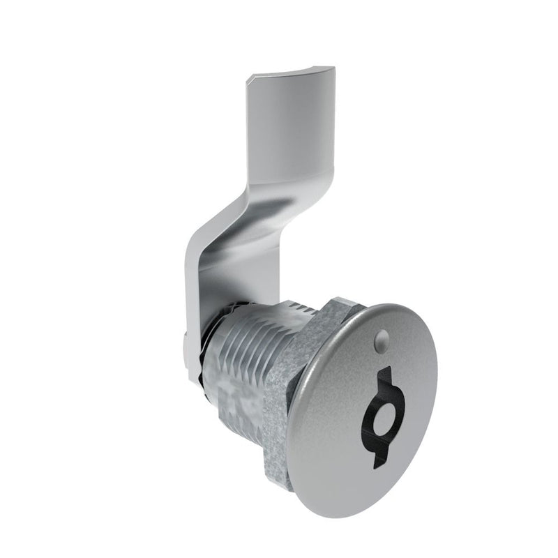 SOUTHCO Quarter-Turn Cam Latch, 5 mm Double Bitted Recess, 10mm (.39 in) Grip, Not Sealed, Zinc Alloy, Chrome Plated, Bright [E5-2-071-020]