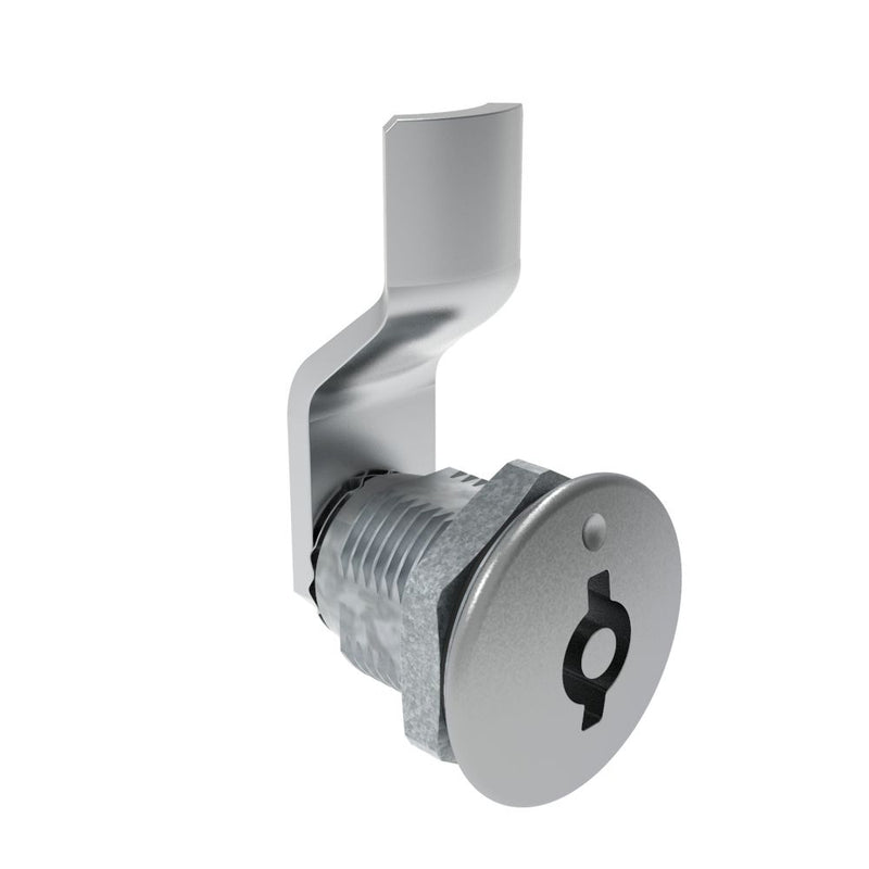 SOUTHCO Quarter-Turn Cam Latch, 5 mm Double Bitted Recess, 10mm (.39 in) Grip, Sealed, Zinc Alloy, Chrome Plated, Bright [E5-2-071-021]