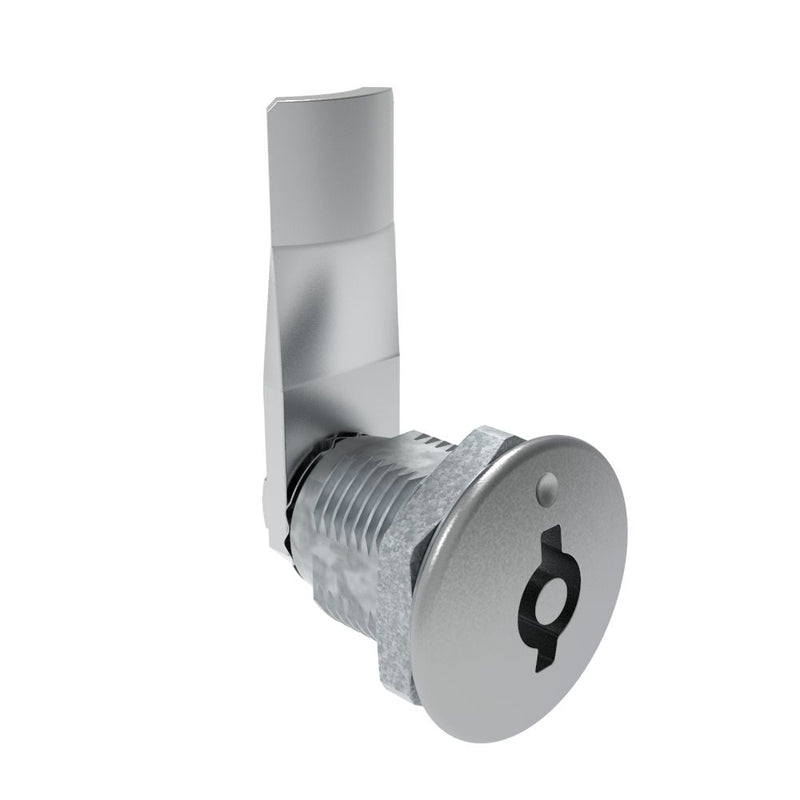 SOUTHCO Quarter-Turn Cam Latch, 5 mm Double Bitted Recess, 22mm (.87 in) Grip, Not Sealed, Zinc Alloy, Chrome Plated, Bright [E5-2-071-080]