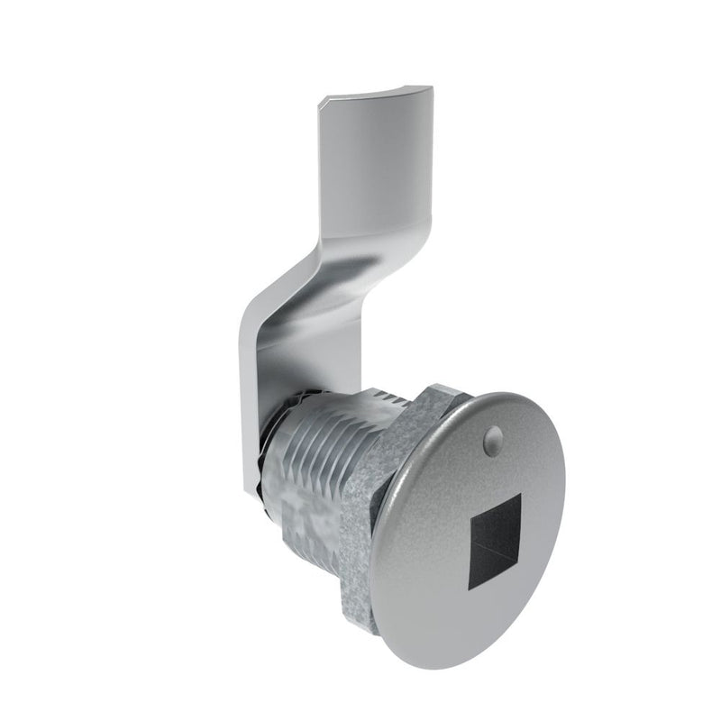SOUTHCO Quarter-Turn Cam Latch, 8 mm Square Recess, 10mm (.39 in) Grip, Not Sealed, Zinc Alloy, Chrome Plated, Bright [E5-2-081-020]