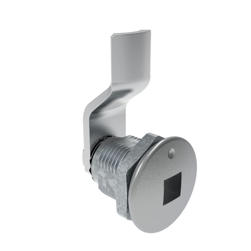 SOUTHCO Quarter-Turn Cam Latch, 8 mm Square Recess, 10mm (.39 in) Grip, Sealed, Zinc Alloy, Chrome Plated, Bright [E5-2-081-021]