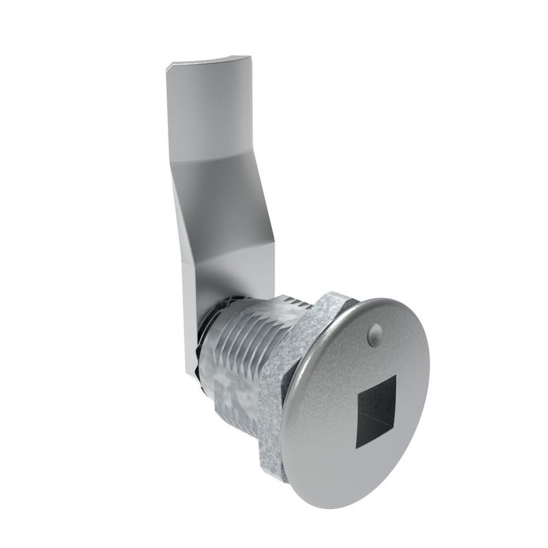 SOUTHCO Quarter-Turn Cam Latch, 8 mm Square Recess, 26mm (1.02 in) Grip, Not Sealed, Zinc Alloy, Chrome Plated, Bright [E5-2-081-100]