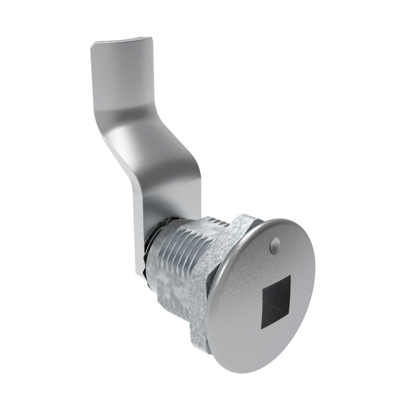 SOUTHCO Quarter-Turn Cam Latch, 8 mm Square Recess, 36mm (1.42 in) Grip, Not Sealed, Zinc Alloy, Chrome Plated, Bright [E5-2-081-150]