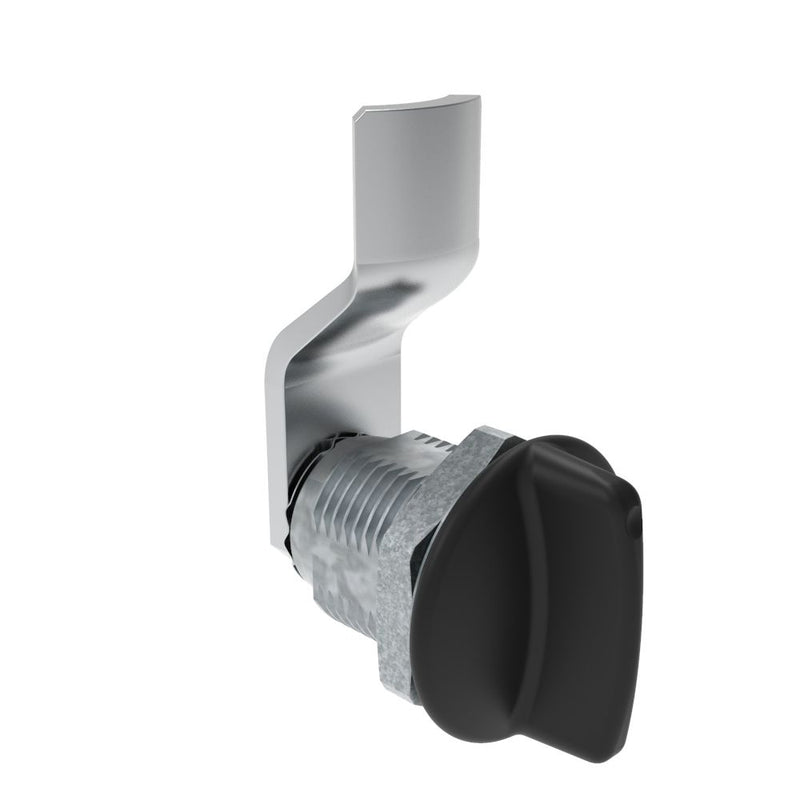 SOUTHCO Quarter-Turn Cam Latch, Short wing, 10mm (.39 in) Grip, Not Sealed, Zinc Alloy, Powder Coat, Black [E5-2-115-020]