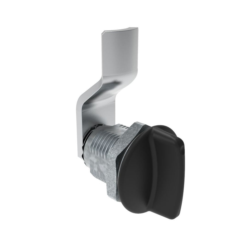 SOUTHCO Quarter-Turn Cam Latch, Short wing, 10mm (.39 in) Grip, Sealed, Zinc Alloy, Powder Coat, Black [E5-2-115-021]