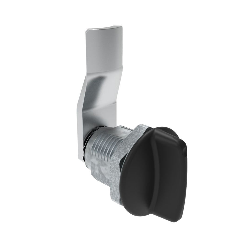 SOUTHCO Quarter-Turn Cam Latch, Short wing, 18mm (.71 in) Grip, Not Sealed, Zinc Alloy, Powder Coat, Black [E5-2-115-060]