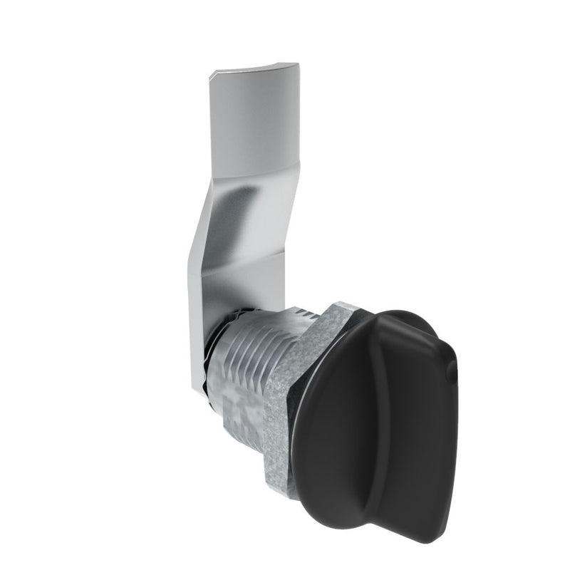 SOUTHCO Quarter-Turn Cam Latch, Short wing, 18mm (.71 in) Grip, Sealed, Zinc Alloy, Powder Coat, Black [E5-2-115-061]