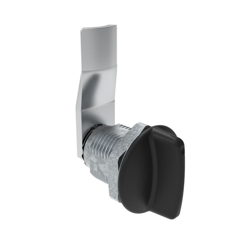 SOUTHCO Quarter-Turn Cam Latch, Short wing, 20mm (.79 in) Grip, Not Sealed, Zinc Alloy, Powder Coat, Black [E5-2-115-070]