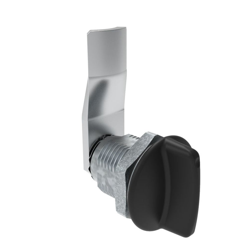 SOUTHCO Quarter-Turn Cam Latch, Short wing, 20mm (.79 in) Grip, Sealed, Zinc Alloy, Powder Coat, Black [E5-2-115-071]