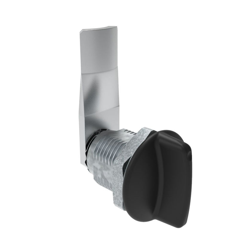 SOUTHCO Quarter-Turn Cam Latch, Short wing, 22mm (.87 in) Grip, Not Sealed, Zinc Alloy, Powder Coat, Black [E5-2-115-080]