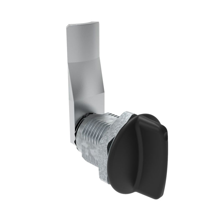 SOUTHCO Quarter-Turn Cam Latch, Short wing, 24mm (.94 in) Grip, Not Sealed, Zinc Alloy, Powder Coat, Black [E5-2-115-090]
