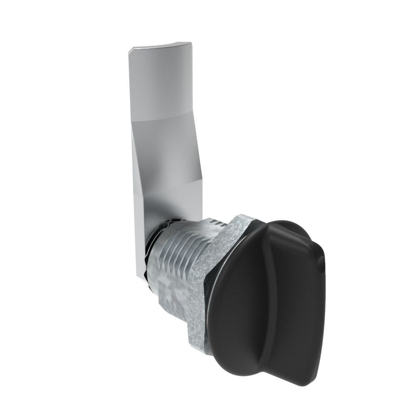 SOUTHCO Quarter-Turn Cam Latch, Short wing, 24mm (.94 in) Grip, Sealed, Zinc Alloy, Powder Coat, Black [E5-2-115-091]