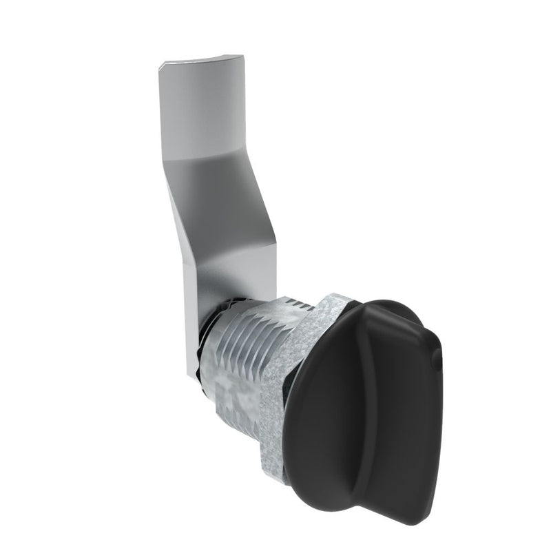 SOUTHCO Quarter-Turn Cam Latch, Short wing, 28mm (1.10 in) Grip, Not Sealed, Zinc Alloy, Powder Coat, Black [E5-2-115-110]