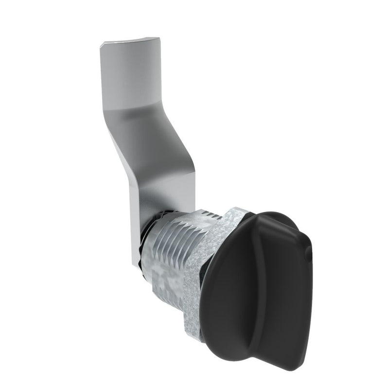 SOUTHCO Quarter-Turn Cam Latch, Short wing, 32mm (1.25 in) Grip, Not Sealed, Zinc Alloy, Powder Coat, Black [E5-2-115-130]