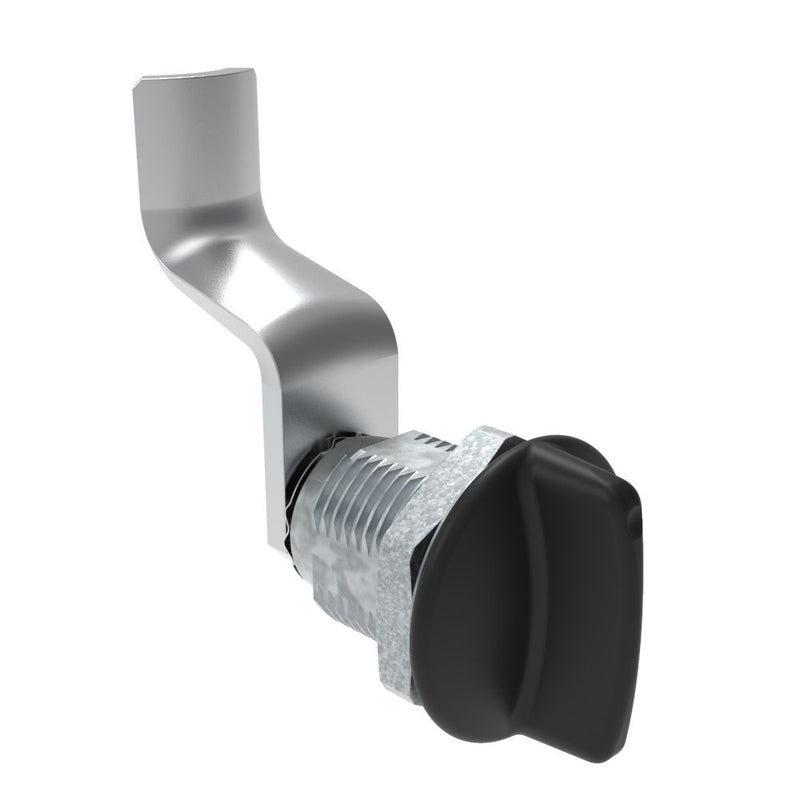 SOUTHCO Quarter-Turn Cam Latch, Short wing, 44mm (1.73 in) Grip, Not Sealed, Zinc Alloy, Powder Coat, Black [E5-2-115-190]