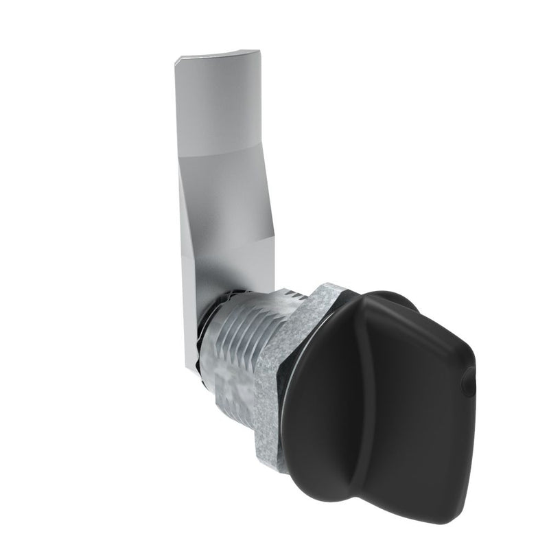 SOUTHCO Quarter-Turn Cam Latch, Tall wing, 24mm (.94 in) Grip, Sealed, Zinc Alloy, Powder Coat, Black [E5-2-125-091]