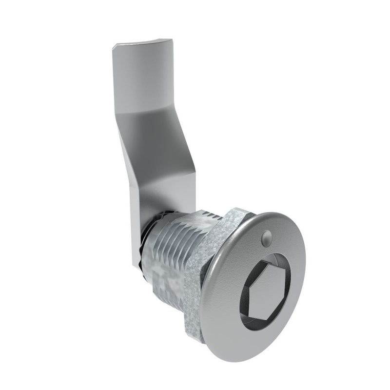 SOUTHCO Quarter-Turn Cam Latch, Bellcore 216, 28mm (1.10 in) Grip, Not Sealed, Zinc Alloy, Chrome Plated, Bright [E5-2-131-110]