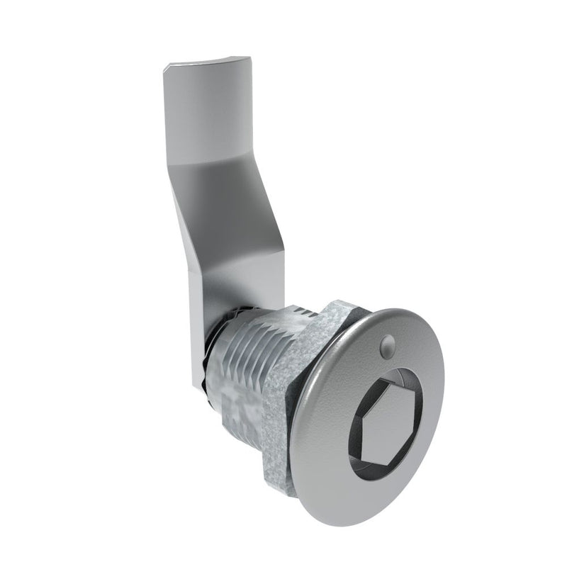 SOUTHCO Quarter-Turn Cam Latch, Bellcore 216, 28mm (1.10 in) Grip, Sealed, Zinc Alloy, Chrome Plated, Bright [E5-2-131-111]
