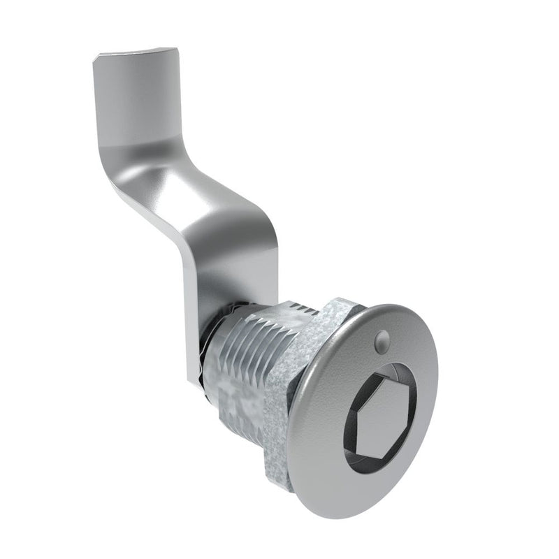 SOUTHCO Quarter-Turn Cam Latch, Bellcore 216, 44mm (1.73 in) Grip, Not Sealed, Zinc Alloy, Chrome Plated, Bright [E5-2-131-190]