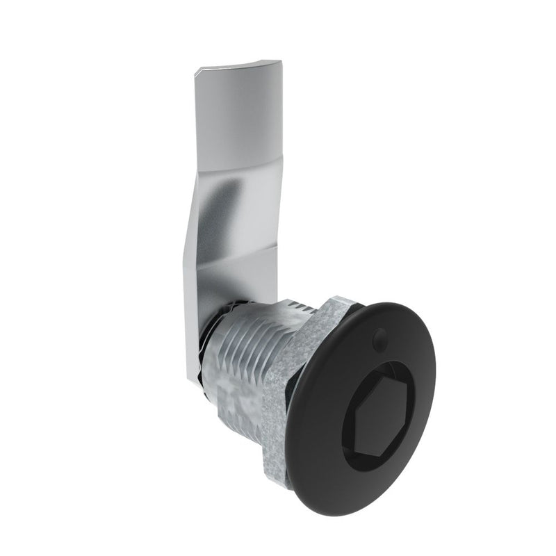 SOUTHCO Quarter-Turn Cam Latch, Bellcore 216, 20mm (.79 in) Grip, Not Sealed, Zinc Alloy, Powder Coat, Black [E5-2-135-070]