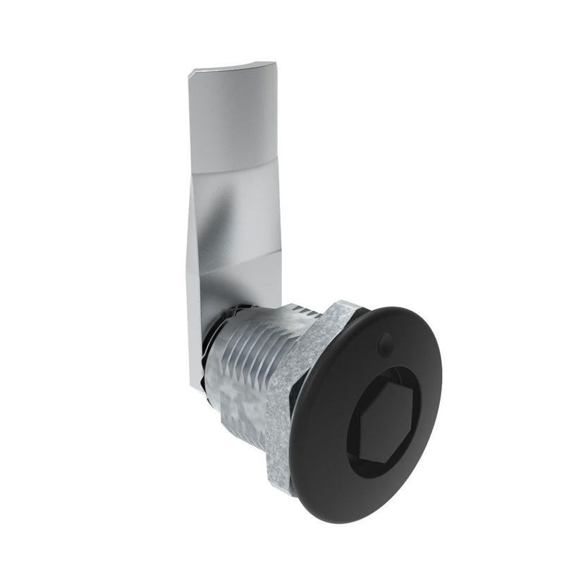 SOUTHCO Quarter-Turn Cam Latch, Bellcore 216, 22mm (.87 in) Grip, Not Sealed, Zinc Alloy, Powder Coat, Black [E5-2-135-080]