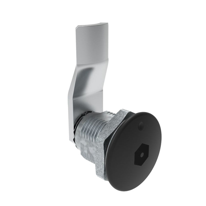 SOUTHCO Quarter-Turn Cam Latch, Bellcore Electronics, 18mm (.71 in) Grip, Sealed, Zinc Alloy, Powder Coat, Black [E5-2-195-061]