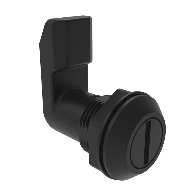 SOUTHCO Quarter-Turn Cam Latch, Slotted Recess, 25mm (.98 in) Grip, Sealed, Nylon, Black [E5-4-003-251]