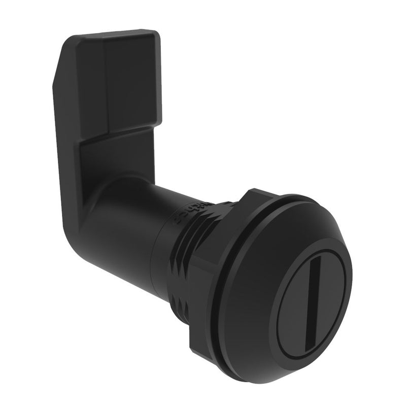 SOUTHCO Quarter-Turn Cam Latch, Slotted Recess, 34mm (1.34 in) Grip, Sealed, Nylon, Black [E5-4-003-341]