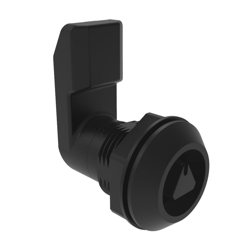SOUTHCO Quarter-Turn Cam Latch, 8 mm Triangle, 22mm (.87 in) Grip, Sealed, Nylon, Black [E5-4-033-221]