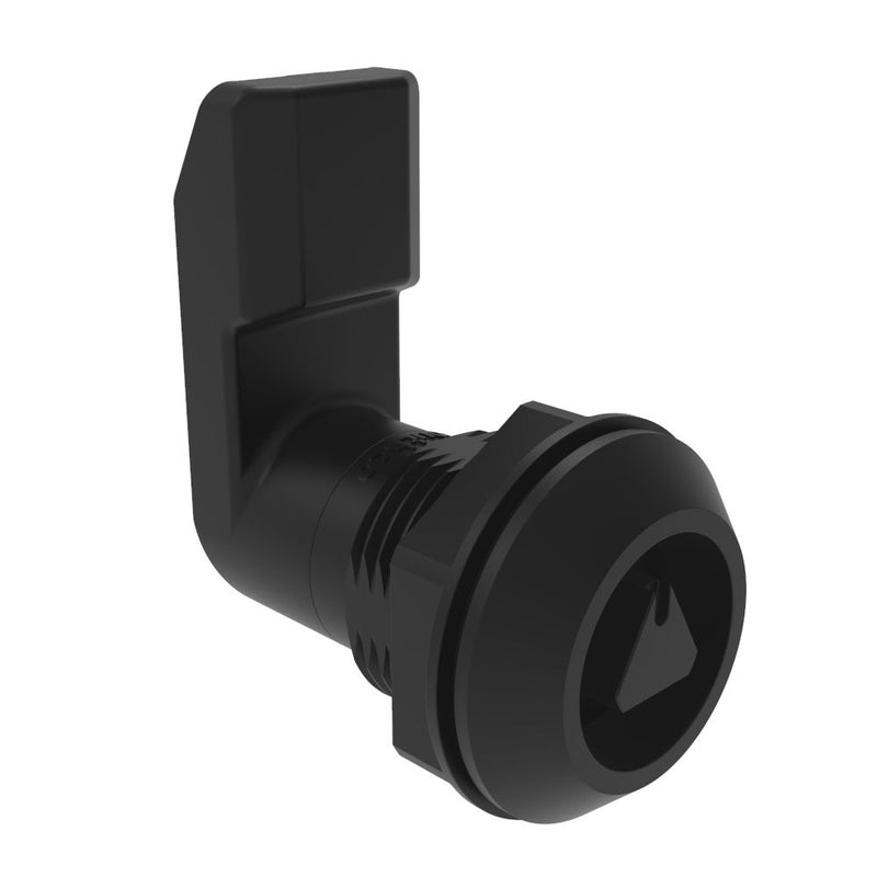 SOUTHCO Quarter-Turn Cam Latch, 8 mm Triangle, 24mm (.94 in) Grip, Sealed, Nylon, Black [E5-4-033-241]