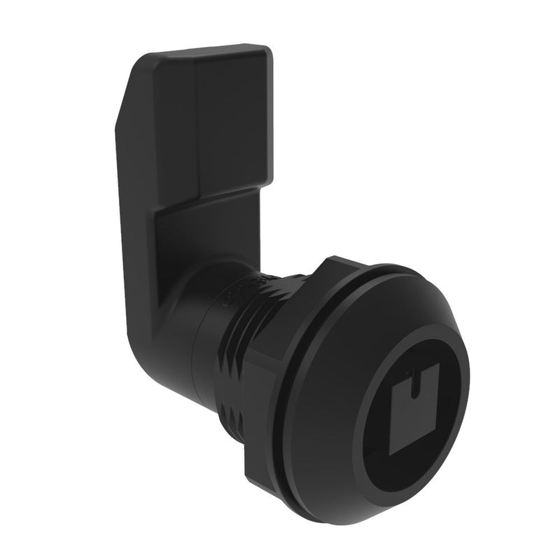 SOUTHCO Quarter-Turn Cam Latch, 8 mm Square, 22mm (.87 in) Grip, Sealed, Nylon, Black [E5-4-053-221]
