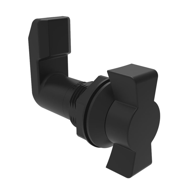 SOUTHCO Quarter-Turn Cam Latch, Wing, 32mm (1.25 in) Grip, Sealed, Nylon, Black [E5-4-303-321]