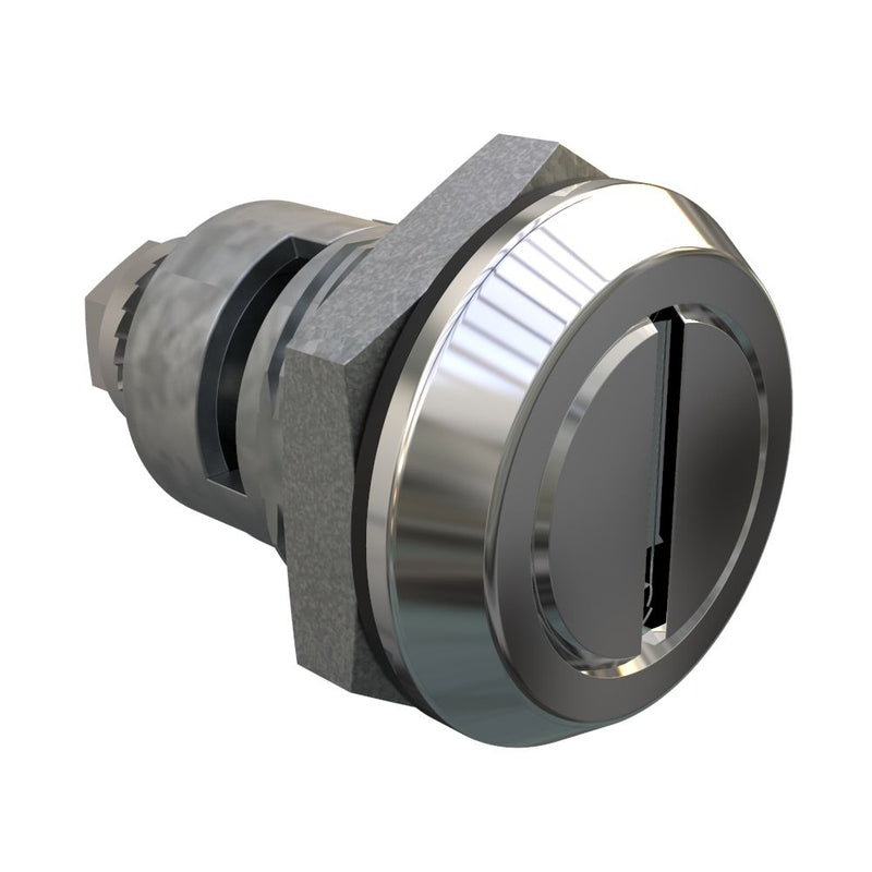 SOUTHCO Quarter-Turn Cam Latch, Slotted Recess, 23mm (.91 in), Sealed, Zinc Alloy, Chrome Plated, Bright [E5-6-002-TR0]