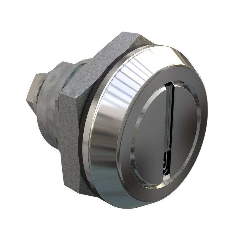 SOUTHCO Quarter-Turn Cam Latch, Slotted Recess, Without Cam, Sealed, Zinc Alloy, Chrome Plated, Bright [E5-6-002-UU1]