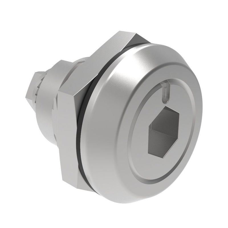 SOUTHCO Quarter-Turn Cam Latch, 8 mm Hex Recess, Without Cam, Sealed, 316 Stainless Steel, Passivated, 0 [E5-6-0127-UU1]
