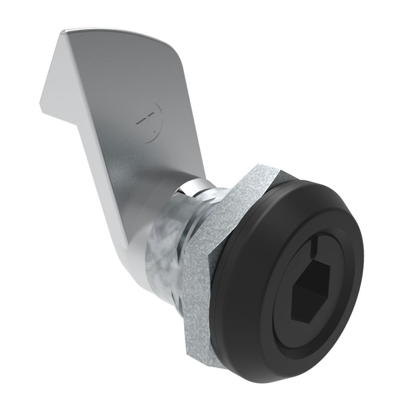 SOUTHCO Quarter-Turn Cam Latch, 8 mm Hex Recess, 23mm (.91 in) Grip, Sealed, Zinc Alloy, Powder Coat, Black [E5-6-015-510]