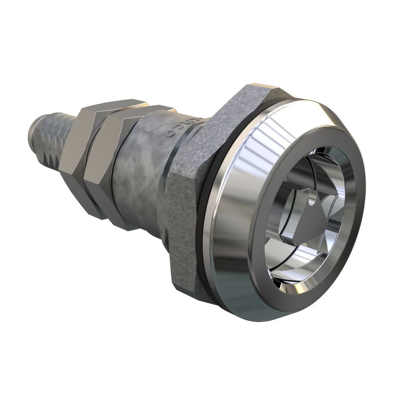 SOUTHCO Quarter-Turn Cam Latch, 7 mm Triangle Recess, Zinc Alloy, Chrome Plated, Bright [E5-6-022-01]